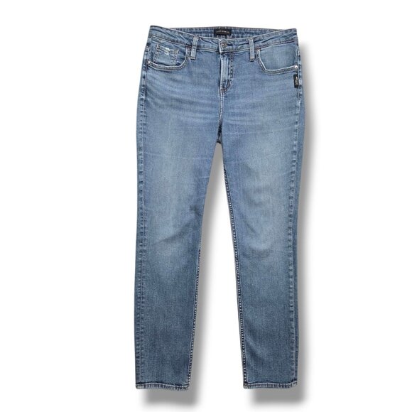 Silver Beau Jeans Womens 30 Distressed Mid Rise Slim Leg - Picture 1 of 10